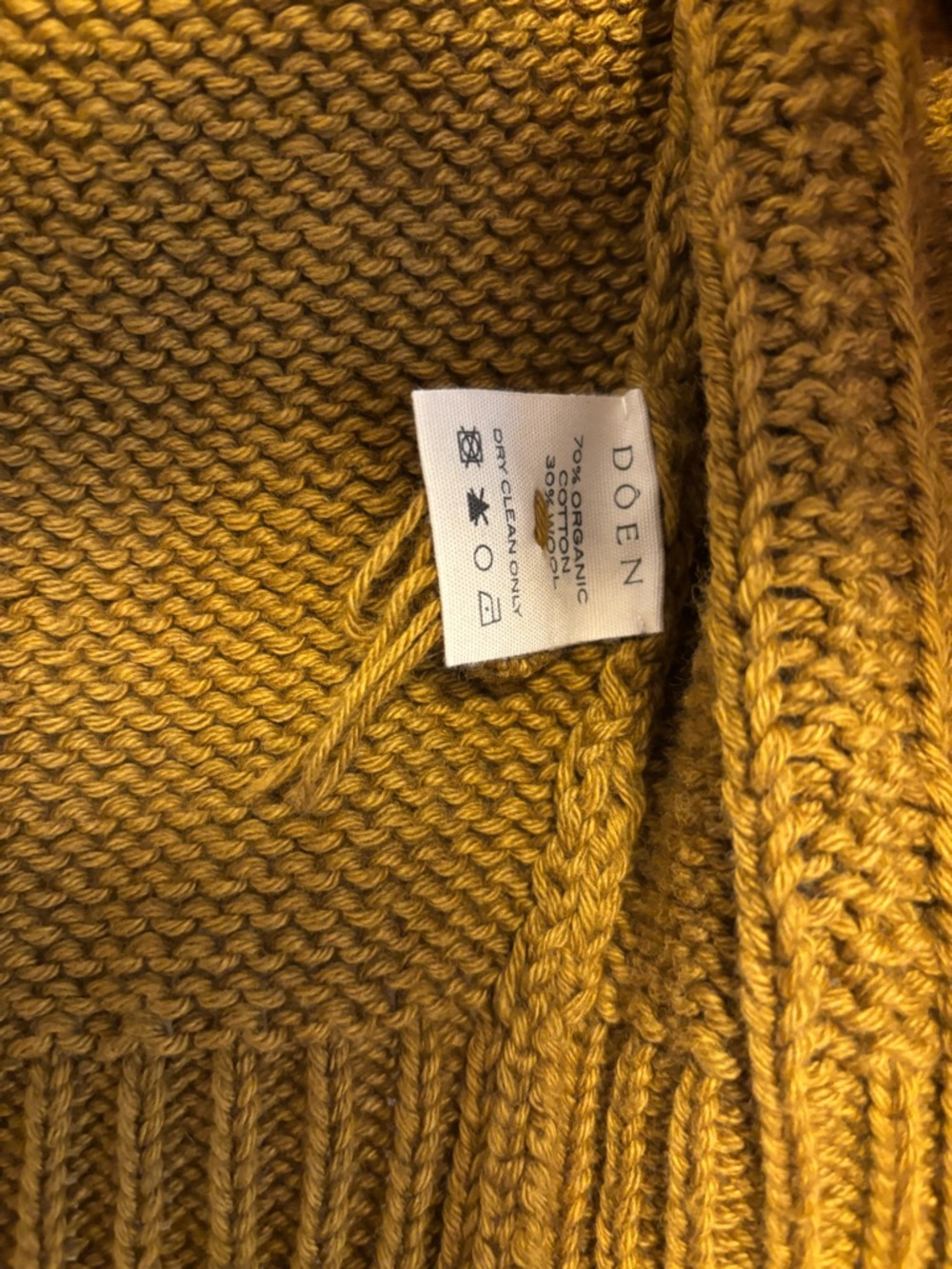 DÔEN Forget Me Not Cardigan Small Mustard Embroidered Organic Cotton - Picture 10 of 16